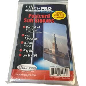 New Ultra PRO 100 Ultra Clear Polypropylene Acid Free Postcard Soft Sleeves